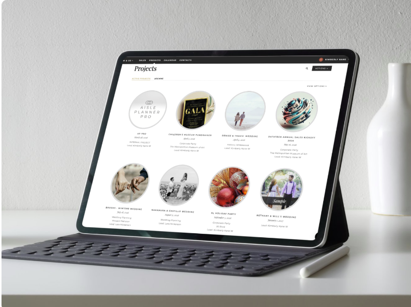 Aisle Planner projects view on a tablet